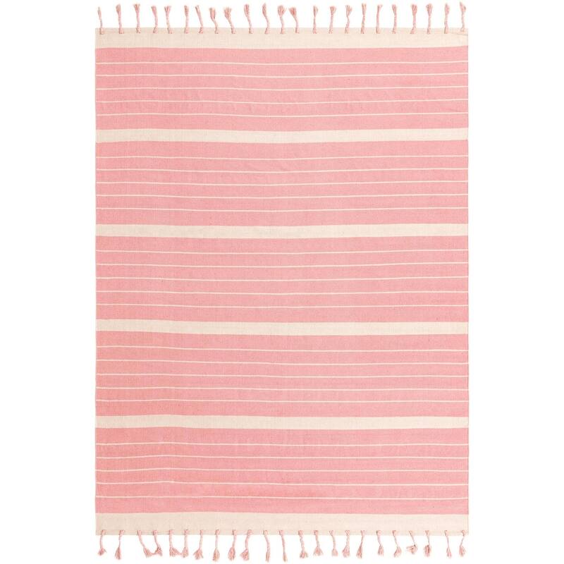 Contemporary Dario Collection Area Rug - Pink-White - 8'x10'