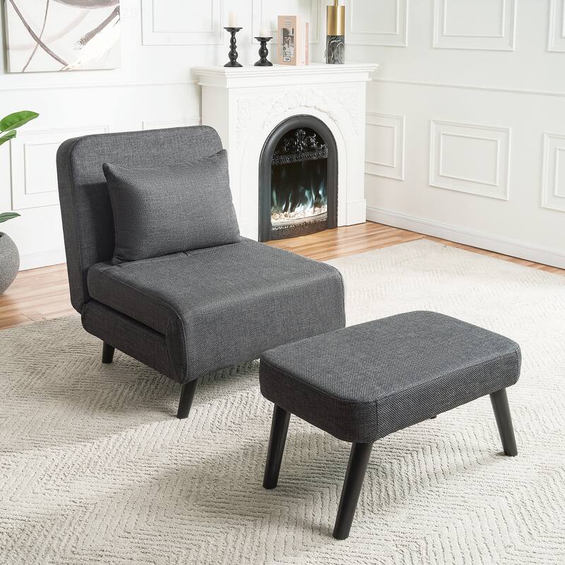 Versatile Foldable Linen Chair Bed with Detachable Pillow for Various Rooms