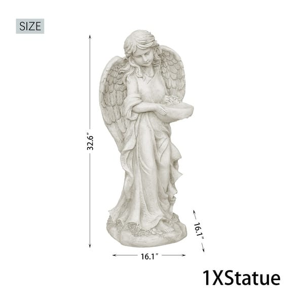 Modern Outdoor Magnesium Oxide Angel Sculpture for Garden - Bed Bath ...