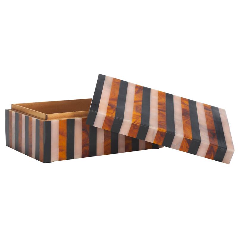 SAFAVIEH Home Ina Black/Brown Resin Decorative Box Set of 2