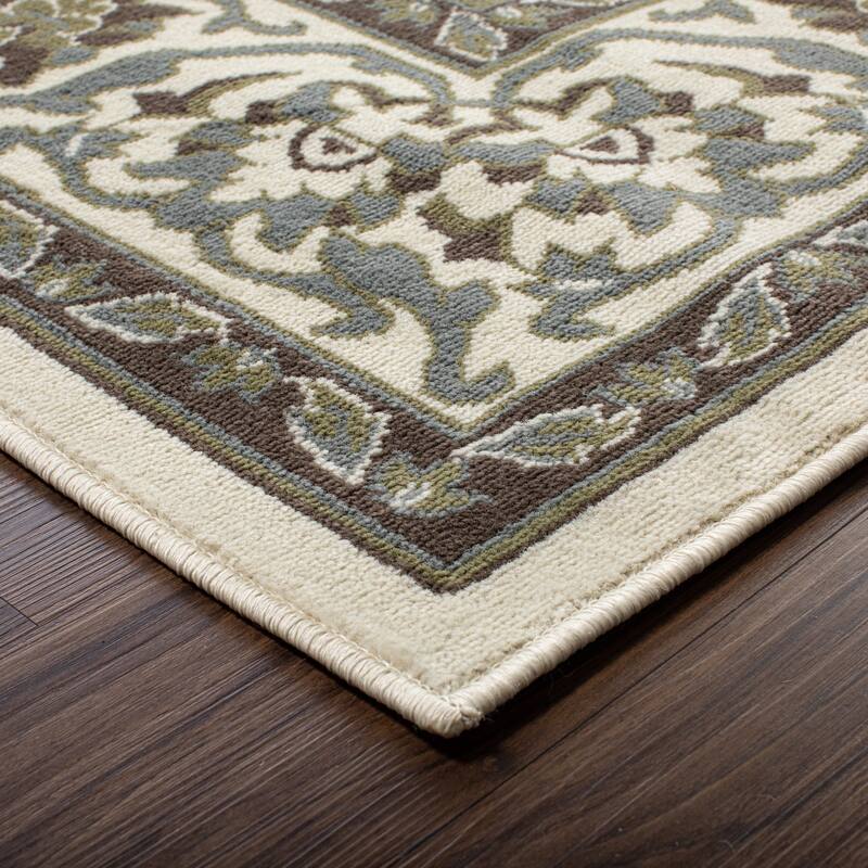 Superior Traditional Oriental Floral Medallion Indoor Area Rug