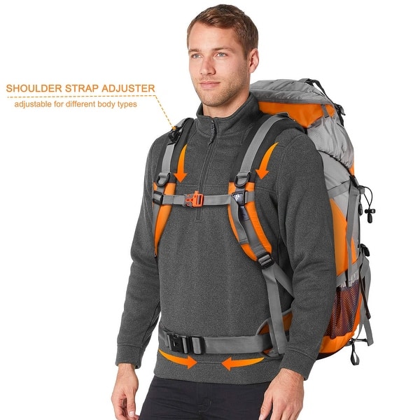 backpack hiking camping shoulder bag 1pc 90L Large Capacity Multifunctional Backpack, Travel Camping & Hiking Gear It features a lightweight construction and waterproof materials to protect gear from moisture Handmade Hiking Backpack With Zipper,