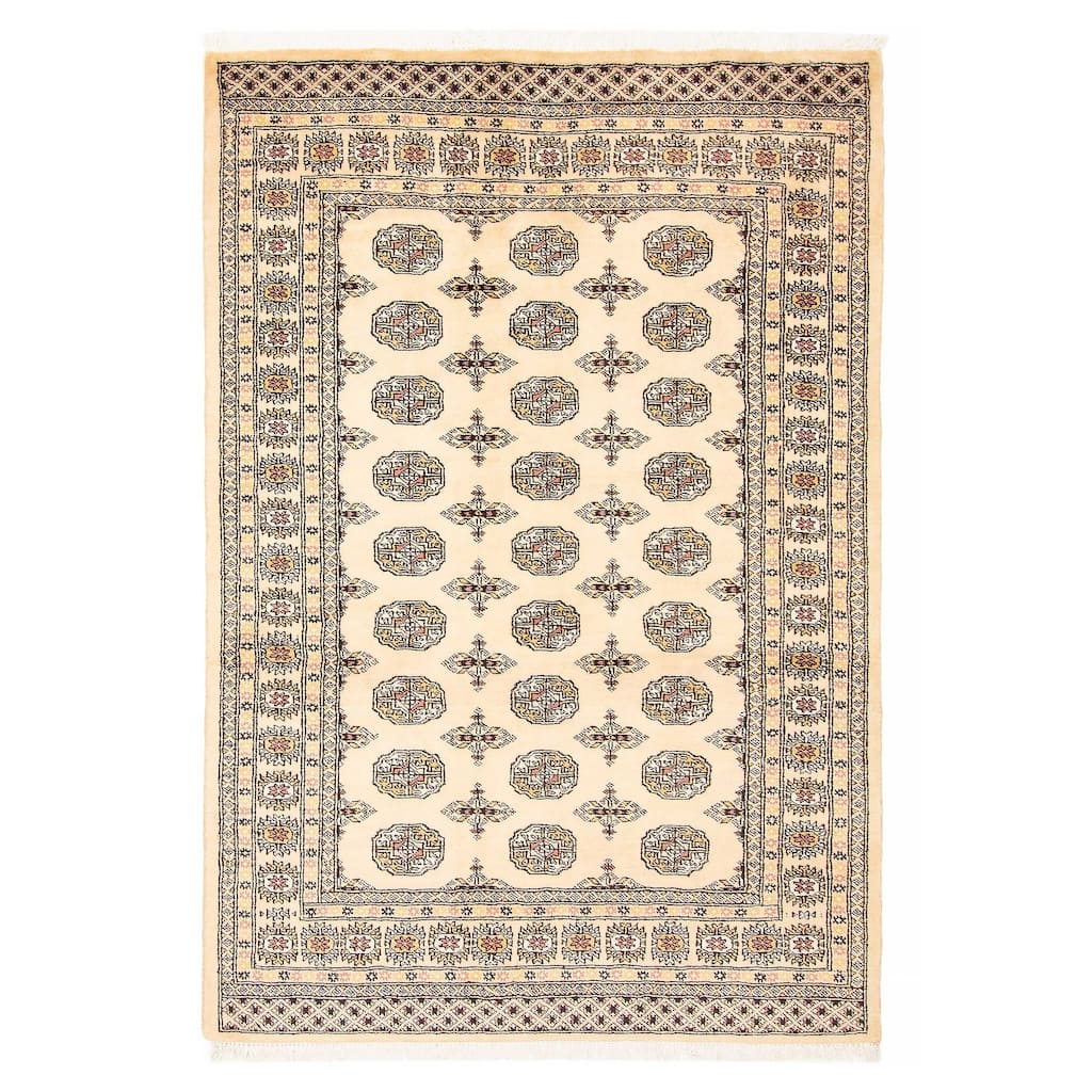 ECARPETGALLERY Hand-knotted Peshawar Bokhara Beige Wool Rug - 4'9 x 6'9
