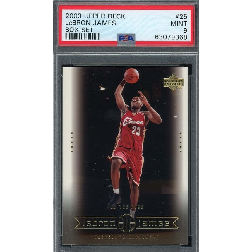 LeBron James 2003 Upper Deck Box Set Rookie Basketball Card RC #25 Graded PSA 9 - 8'6" x 11'6"