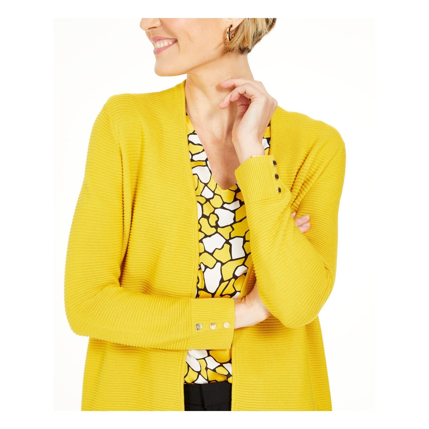 yellow cardigan jacket