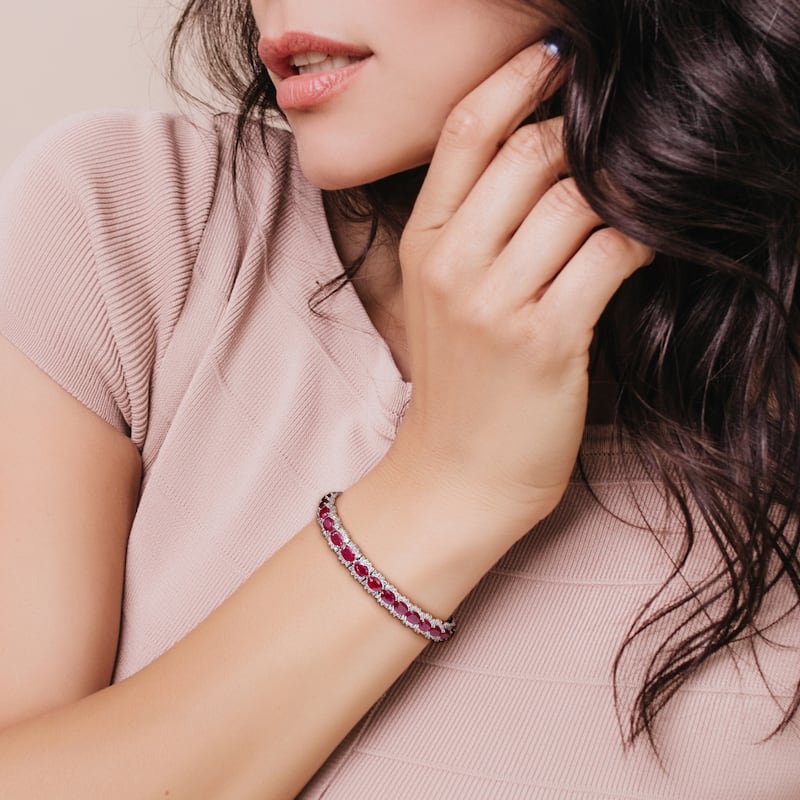 Miadora 14k Gold Multi-Color Gemstone and Diamond Bracelet