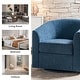 preview thumbnail 25 of 106, Cuenca Modern Living Room Wooden Upholstered 360° Swivel Barrel Chair with Metal Base and Wide Backrest