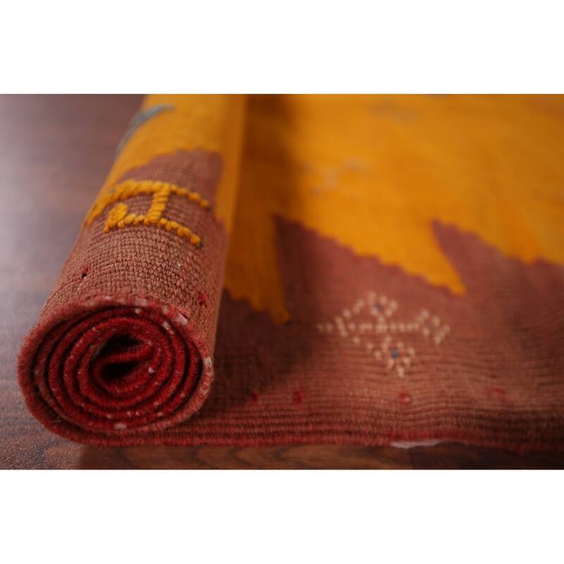 Vegetable Dye Kilim Qashqai Persian Vintage Rug Flatweave Wool Carpet - 4'8" X 6'4"