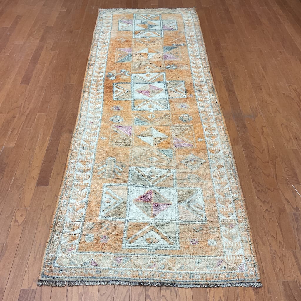 HERAT ORIENTAL Handmade Turkish Oushak Wool Runner - 3'7" x 11'
