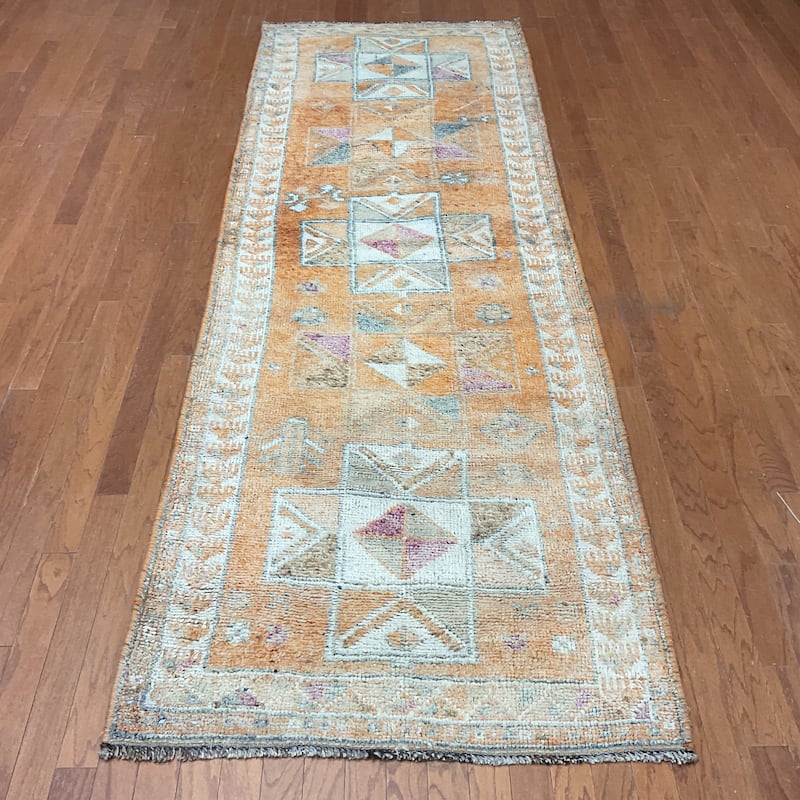 HERAT ORIENTAL Handmade Turkish Oushak Wool Runner - 3'7" x 11'