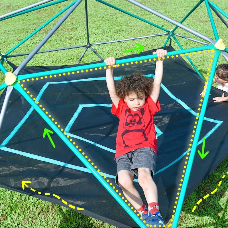 13ft Geometric Dome Climber,Kids Climbing Dome Tower with Hammock, Supporting 1000 LBS