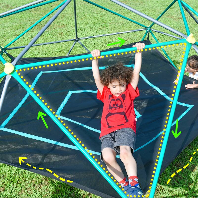 13ft Geometric Dome Climber Play Center with Rust & Uv Resistant, Supporting 1000lbs, Kids Jungle Gym Playground Indoor/Outdoor