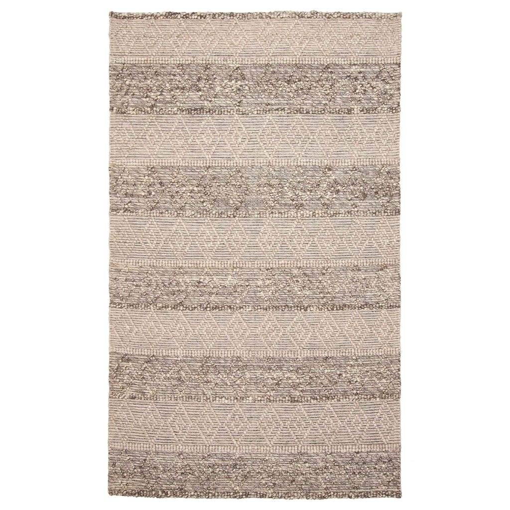 ECARPETGALLERY Braid weave Sienna Brown Wool Rug - 5'4 x 8'8