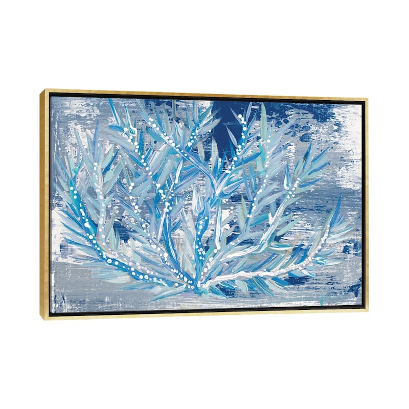 iCanvas "Azul Dotted Coral Horizontal" by Gina Ritter Framed Canvas Print - Gold - 18x26