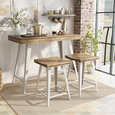 Kaylen Modern 3-Piece Steel Legs Counter Height Table Set by Furniture of America