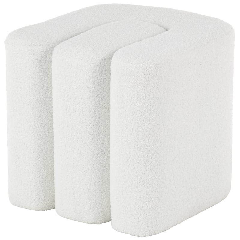 Polyester W-Shaped Ottoman with Connected Arches - White, Gray or Copper - Roche River Decor - White