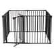 preview thumbnail 1 of 3, 200" Adjustable Baby Child Safety Gate 8 Panel Play Yard Metal Doorways - N/A Black