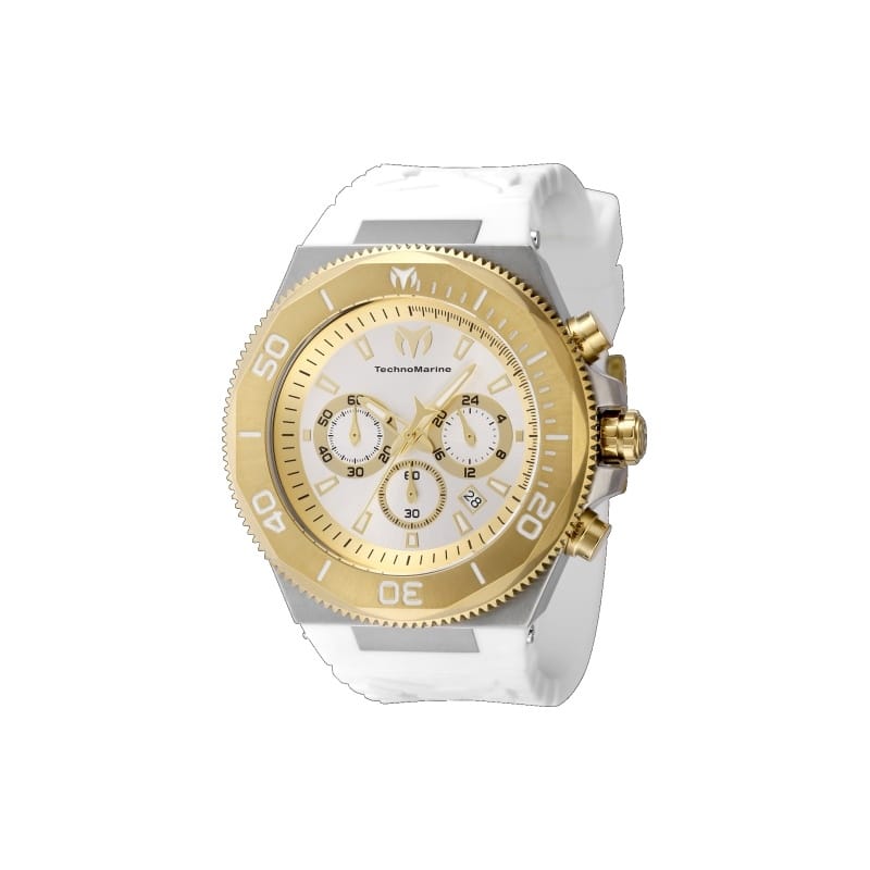 Technomarine Men's TM-224016 Manta Quartz Chronograph Silver, Gold - White