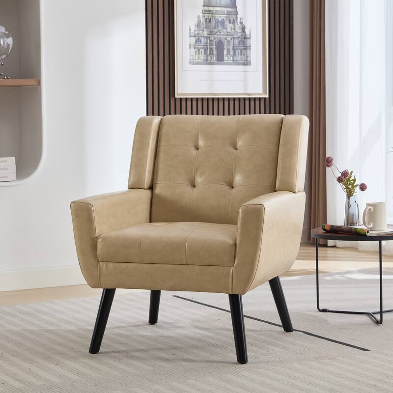 PU Accent Chair with Curved Back