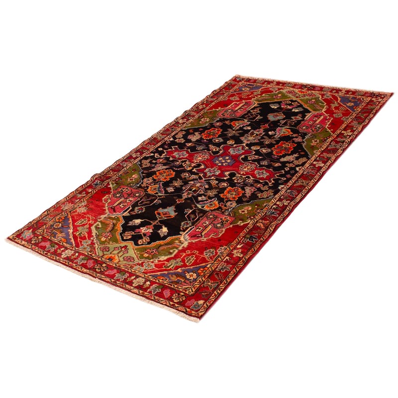 ECARPETGALLERY Hand-knotted Anatolian Vintage Navy, Red Wool Rug - 5'7 x 9'10