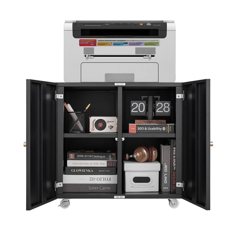 Printer Stand with Wheels, Mobile Filing Cabinet