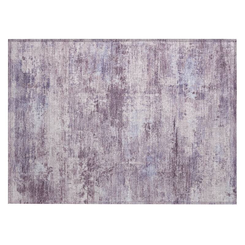 Machine Washable Indoor/ Outdoor Modern Solid Chantille Rug