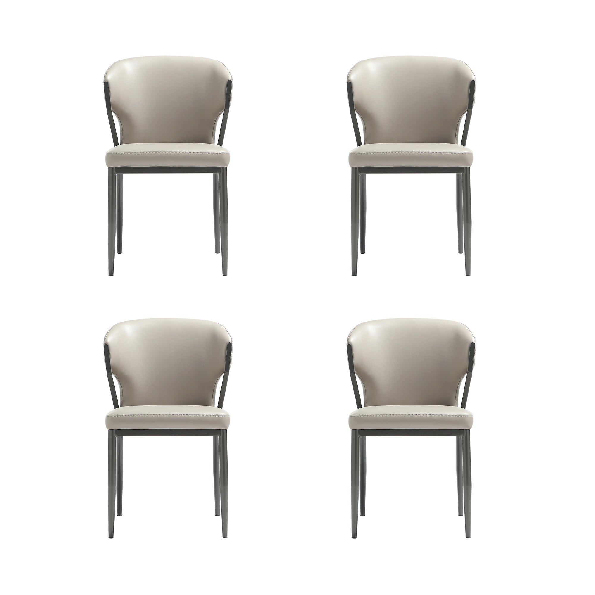 Manhattan Comfort Kirsten Vegan Leather Metal Dining Chair