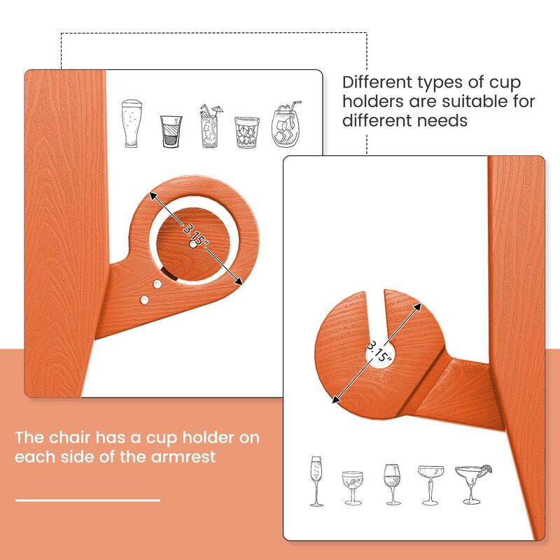 Foldable HDPE Modern Chair with Dual Cup Holders