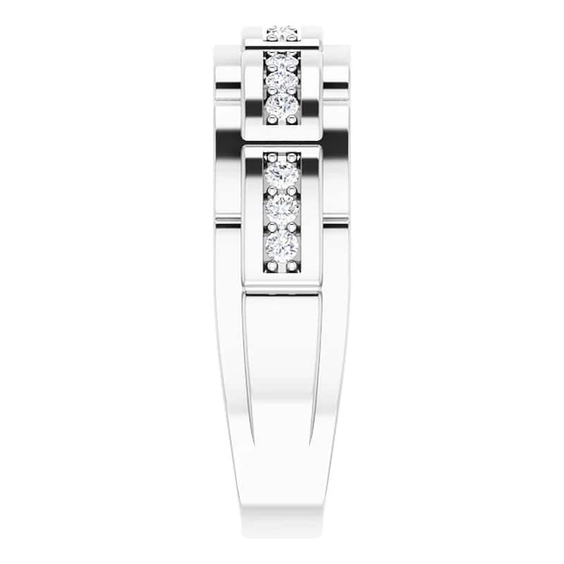 1/3 Ct Mens Lab Grown Diamond Wedding Ring White Gold Anniversary Band