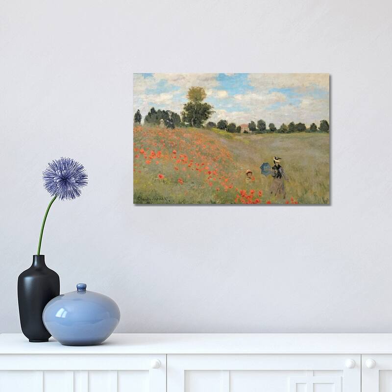 iCanvas "Wild Poppies, Near Argenteuil, 1873" by Claude Monet Canvas Print - 12x18x1.5