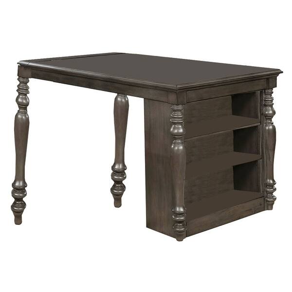 Wooden Counter Height Dining Table With 3 Spacious Shelves Gray On Sale Overstock 32431536 You don't have to be a minimalist to style a console table. usd