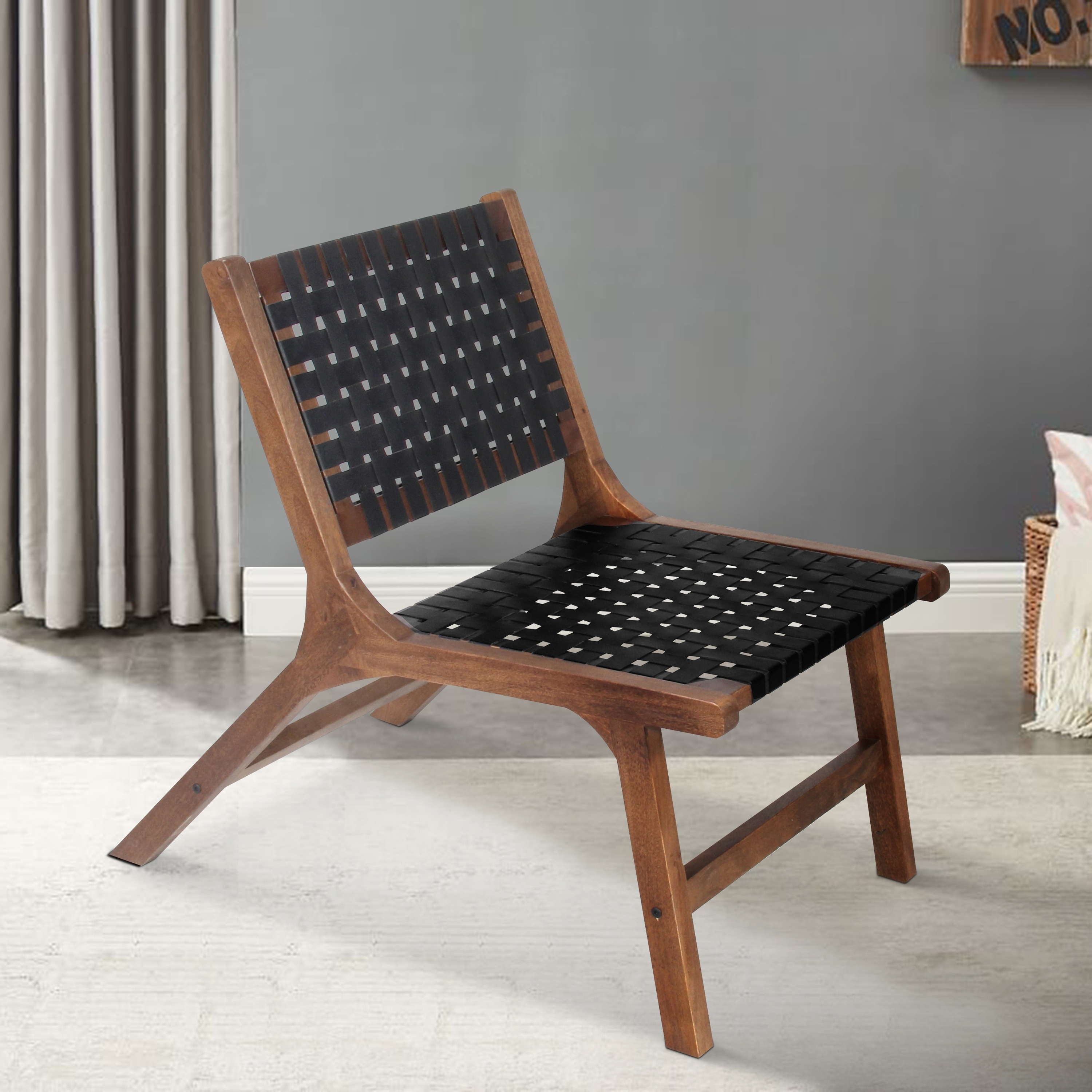 Dark wood store accent chair