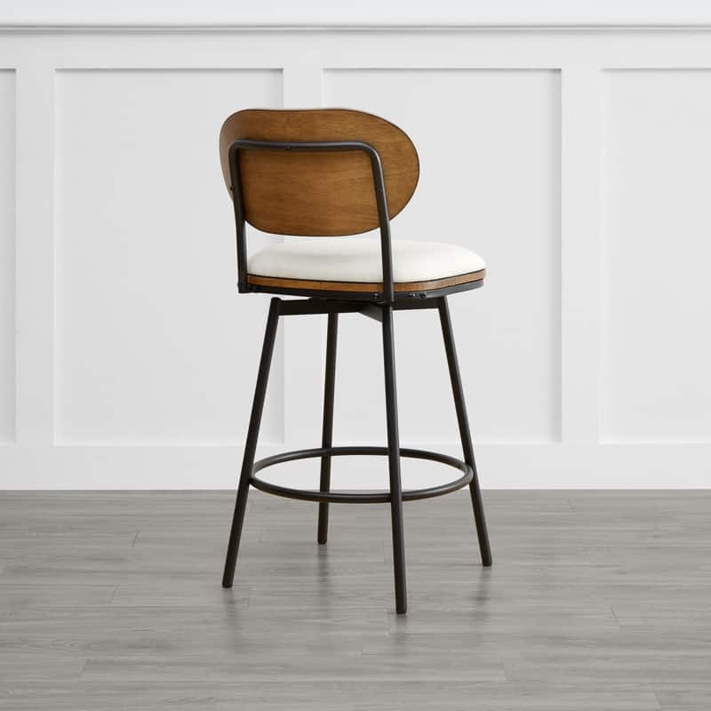 Spruce & Spring Megan Swivel Counter Bar Stool with Metal Legs