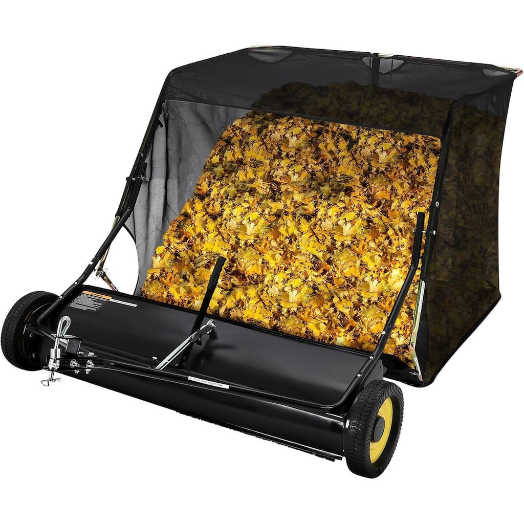 44" Tow-Behind Lawn Sweeper, Leaf & Grass Collector for Lawn Tractor ATV UTV - 44 inch
