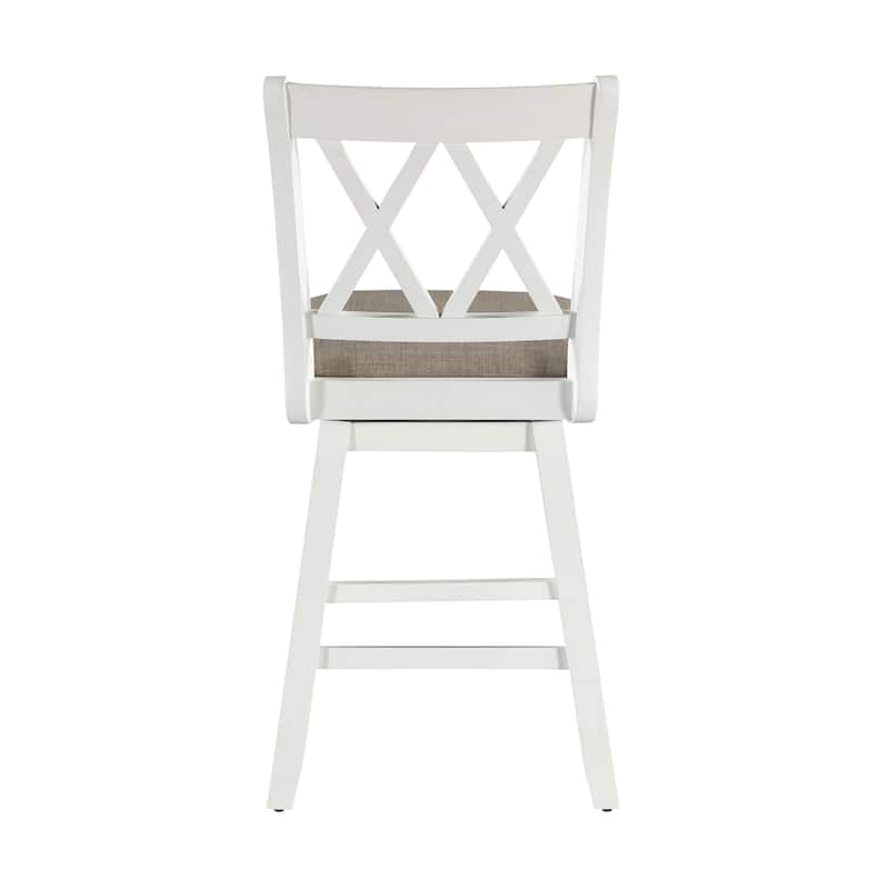 Brookline Wooden Linen Swivel Dining Room Barstool