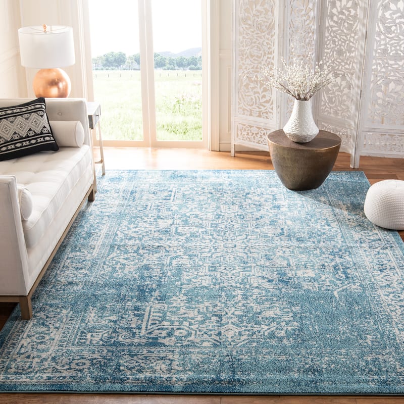 SAFAVIEH Evoke Quinn Vintage Distressed Rug - 6'7" x 9' - Blue/Ivory