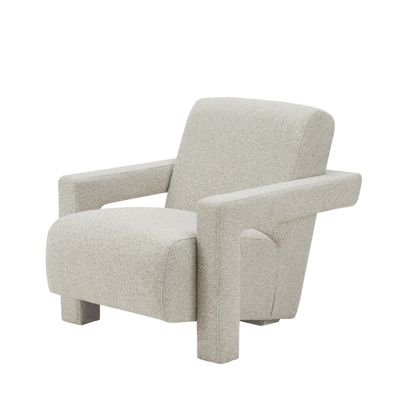 Modrest Wylie Modern Beige Fabric Accent Chair