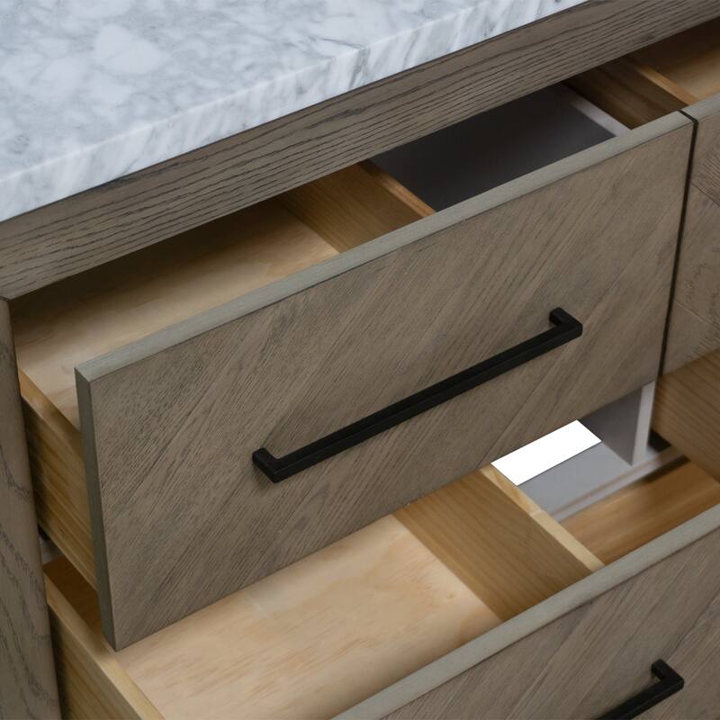 KitchenBathCollection Avery 42" Bathroom Vanity with Carrara Marble Top