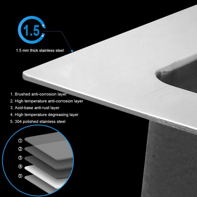 30 x 22 x 9 inch Kitchen Sink Drop In 16 Gauge Stainless Steel 30" Single Bowl Topmount Kitchen Sink Basin