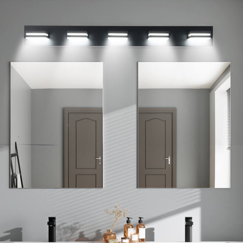 Modern LED Vanity Light, 5-Lights Wall Sconce for Bathroom and Mirror, Sleek Minimalist Design, Energy-Efficient