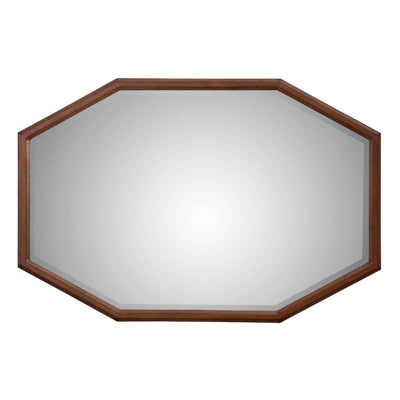 Origins by Alpine Trig Wood Mirror in Antique Brown