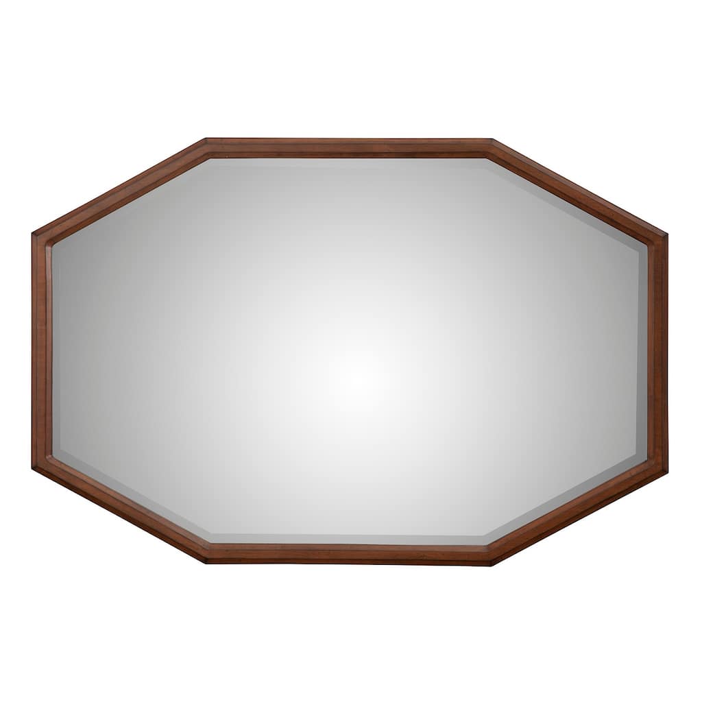Origins by Alpine Trig Wood Mirror in Antique Brown