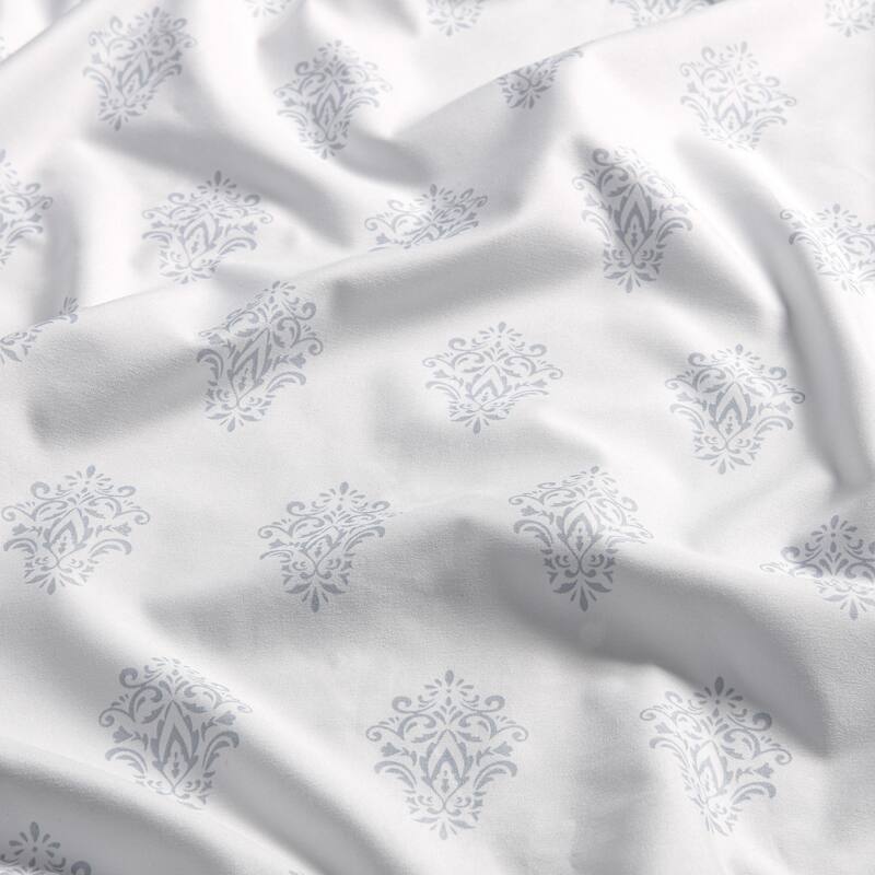 Chanasya Victorian Damask Print Ultra Soft Microfiber Sheet Set