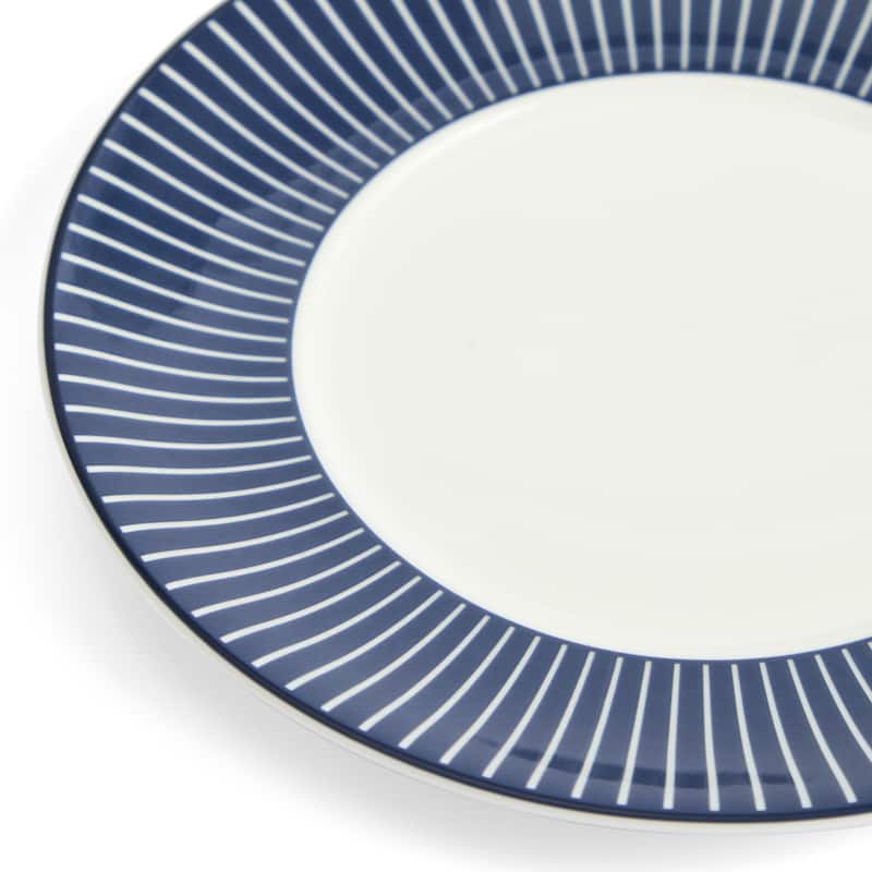Wedgwood Gio Blue Teacup & Saucer 7.4floz, Pinstripe Blue