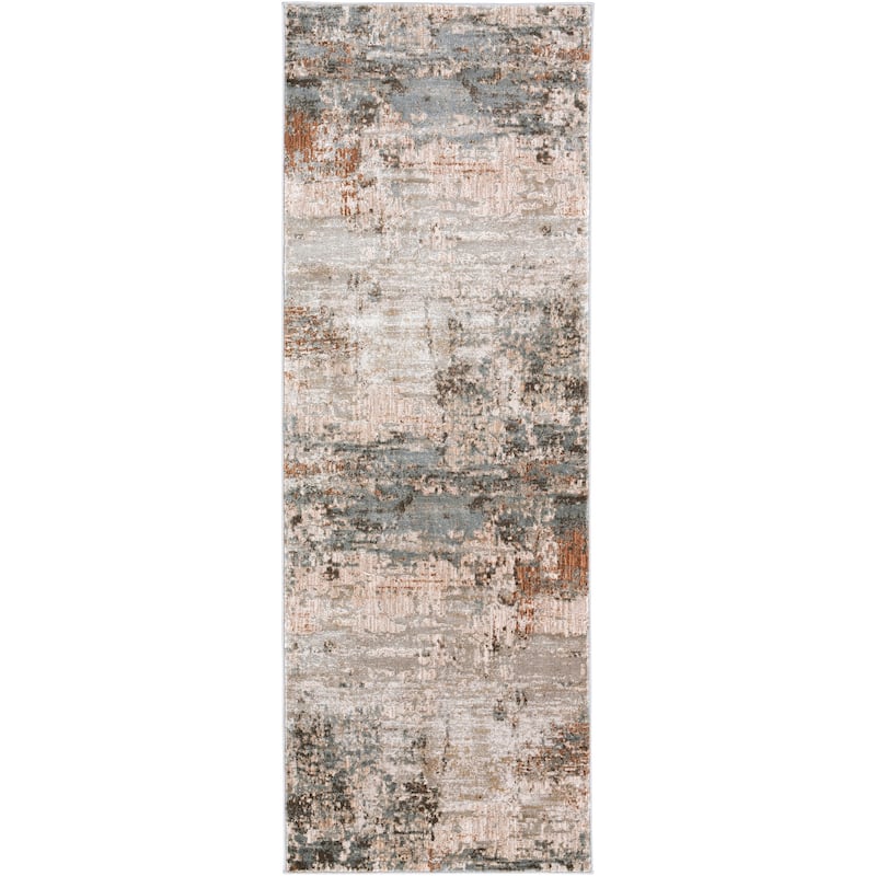 Livabliss Casual Brunswick Abstract Area Rug - 2'7" x 7'3" - Earth