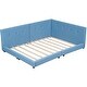 preview thumbnail 26 of 38, L-Shape Daybed with/without USB Ports, Full/Queen Upholstered Sofa Bed Frame with L-Shape Headboard, Floor Bed for Kids Teens