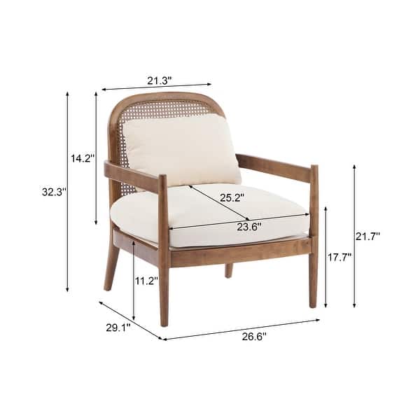 dimension image slide 1 of 4, Christopher Knight Home - Anna Compact Rattan Accent Chairs with Mid-Century Charm (Set of 2) - 2 Piece