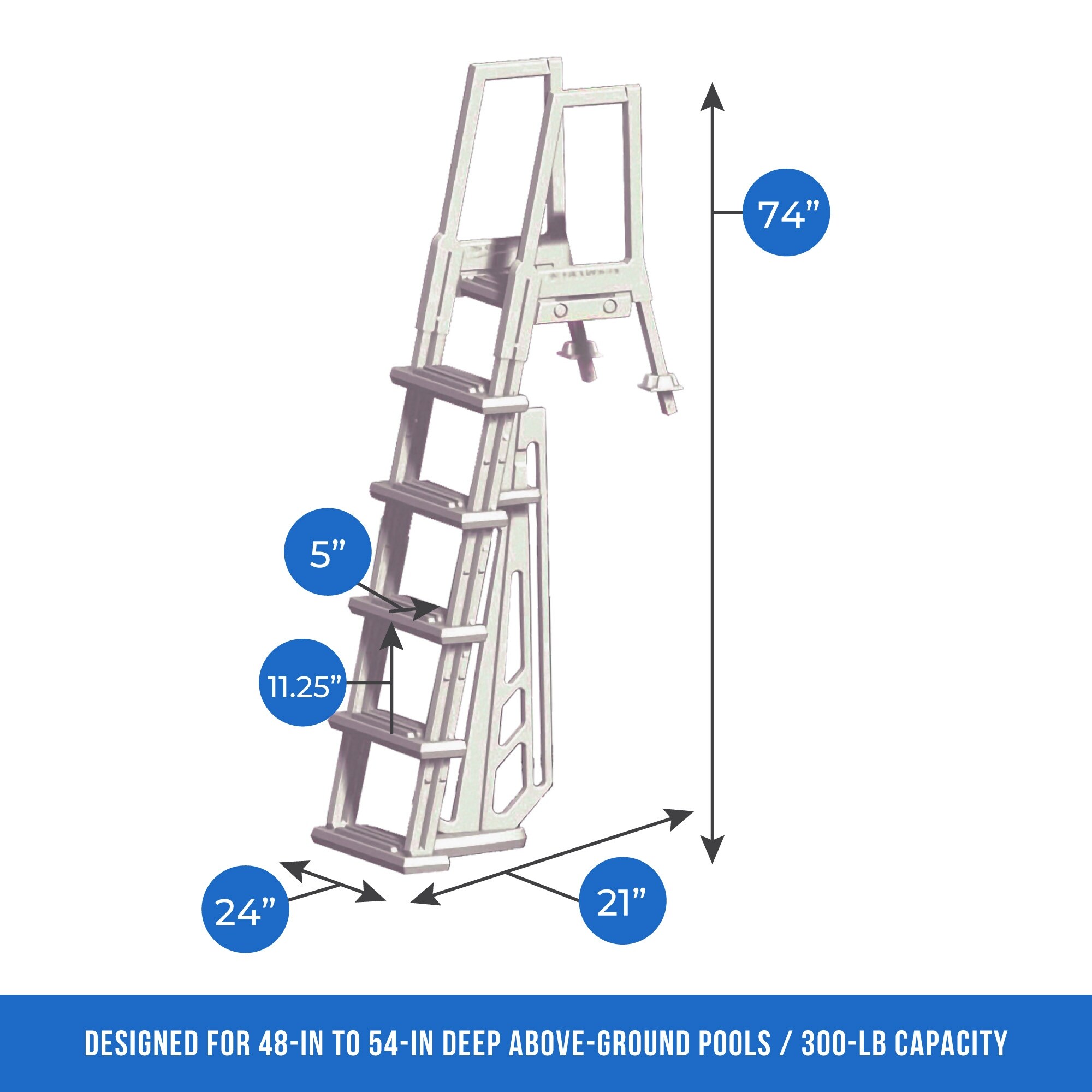 Blue Wave Heavy Duty In Pool Ladder for Above Ground Pools On