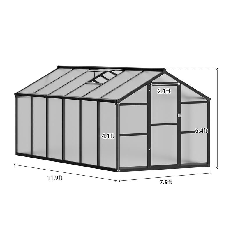 8x12 Ft Greenhouse for Outdoors,Large Walk-in Greenhouse
