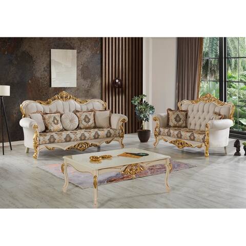 Buse Traditional 2 Pieces Living Room Set 1 Sofa 1 Loveseat